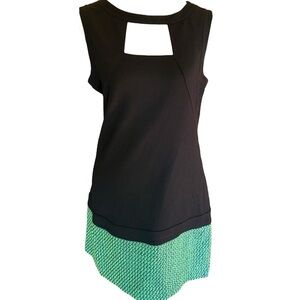 Yoana Baraschi Size Small Black and Green Cut-out Neckline Dress